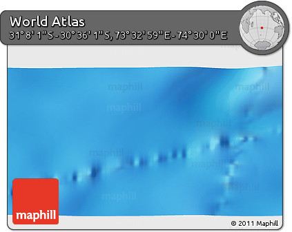 Physical 3D Map of the Area around 30° 52' 1" S, 74° 1' 30" E