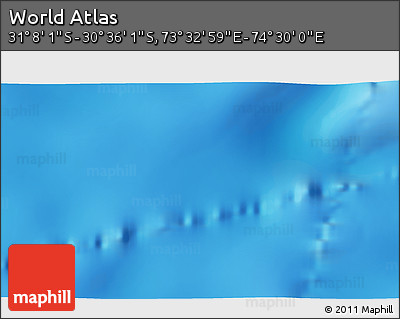 Physical 3D Map of the Area around 30° 52' 1" S, 74° 1' 30" E