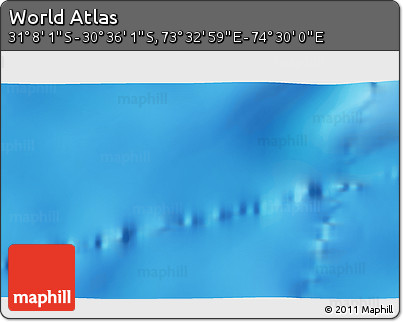 Physical 3D Map of the Area around 30° 52' 1" S, 74° 1' 30" E
