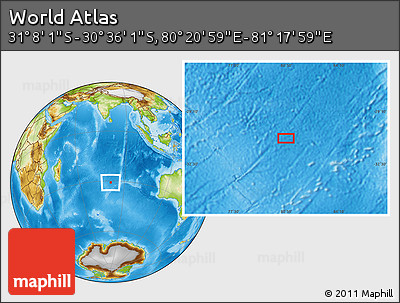 Physical Location Map of the Area around 30° 52' 1" S, 80° 49' 29" E