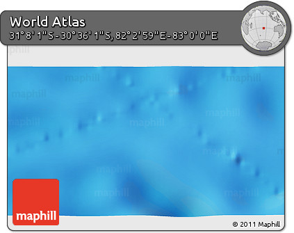 Physical 3D Map of the Area around 30° 52' 1" S, 82° 31' 30" E