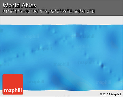 Physical 3D Map of the Area around 30° 52' 1" S, 82° 31' 30" E