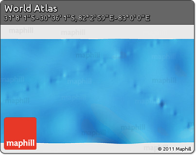 Physical 3D Map of the Area around 30° 52' 1" S, 82° 31' 30" E