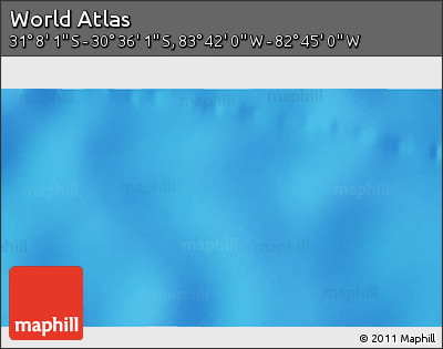 Shaded Relief 3D Map of the Area around 30° 52' 1" S, 83° 13' 29" W