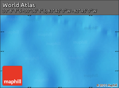 Physical Map of the Area around 30° 52' 1" S, 83° 13' 29" W