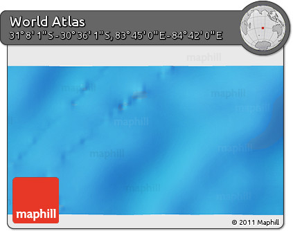 Physical 3D Map of the Area around 30° 52' 1" S, 84° 13' 29" E