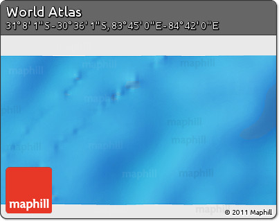 Physical 3D Map of the Area around 30° 52' 1" S, 84° 13' 29" E