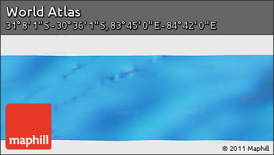 Physical Panoramic Map of the Area around 30° 52' 1" S, 84° 13' 29" E
