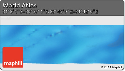 Physical Panoramic Map of the Area around 30° 52' 1" S, 84° 13' 29" E