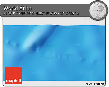 Physical 3D Map of the Area around 30° 52' 1" S, 85° 46' 30" W