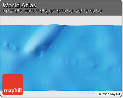 Physical 3D Map of the Area around 30° 52' 1" S, 85° 46' 30" W