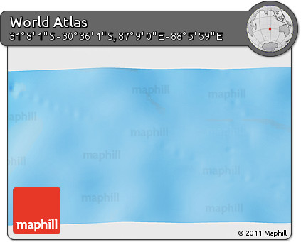 Physical 3D Map of the Area around 30° 52' 1" S, 87° 37' 30" E