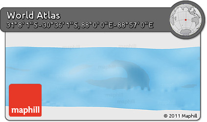 Physical Panoramic Map of the Area around 30° 52' 1" S, 88° 28' 29" E