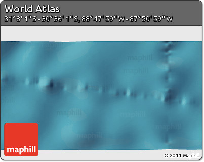 Satellite 3D Map of the Area around 30° 52' 1" S, 88° 19' 29" W