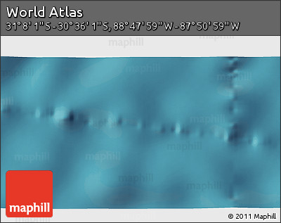 Satellite 3D Map of the Area around 30° 52' 1" S, 88° 19' 29" W