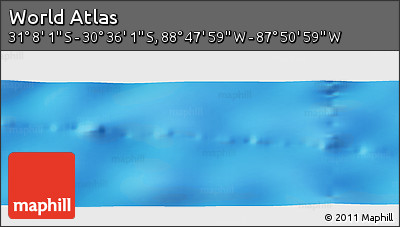 Physical Panoramic Map of the Area around 30° 52' 1" S, 88° 19' 29" W