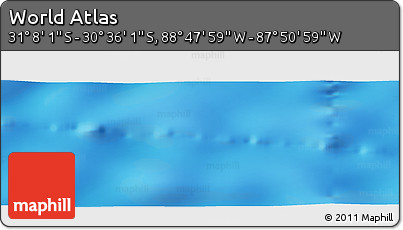 Physical Panoramic Map of the Area around 30° 52' 1" S, 88° 19' 29" W