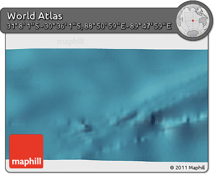 Satellite 3D Map of the Area around 30° 52' 1" S, 89° 19' 29" E