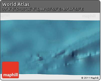 Satellite 3D Map of the Area around 30° 52' 1" S, 89° 19' 29" E