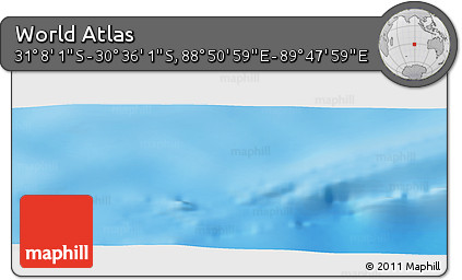 Physical Panoramic Map of the Area around 30° 52' 1" S, 89° 19' 29" E