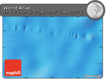 Physical Map of the Area around 30° 52' 1" S, 89° 10' 30" W
