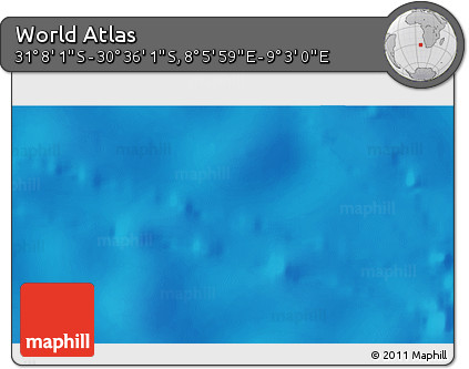 Physical 3D Map of the Area around 30° 52' 1" S, 8° 34' 29" E