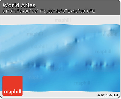 Physical 3D Map of the Area around 30° 52' 1" S, 90° 10' 30" E