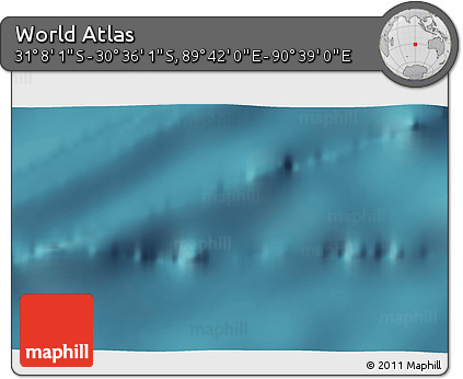 Satellite 3D Map of the Area around 30° 52' 1" S, 90° 10' 30" E