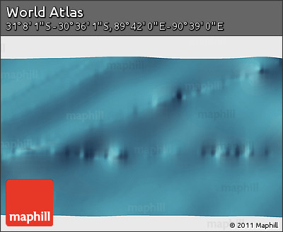 Satellite 3D Map of the Area around 30° 52' 1" S, 90° 10' 30" E