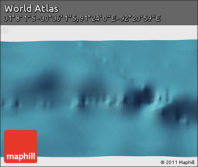 Satellite 3D Map of the Area around 30° 52' 1" S, 91° 52' 30" E