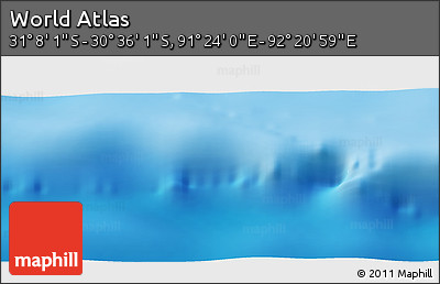 Physical Panoramic Map of the Area around 30° 52' 1" S, 91° 52' 30" E