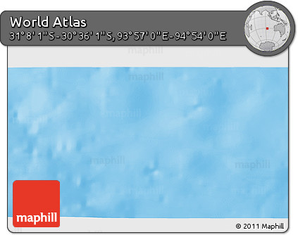 Shaded Relief 3D Map of the Area around 30° 52' 1" S, 94° 25' 30" E