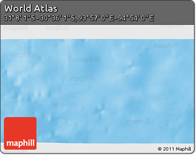 Shaded Relief 3D Map of the Area around 30° 52' 1" S, 94° 25' 30" E