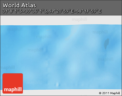 Physical 3D Map of the Area around 30° 52' 1" S, 97° 49' 29" E