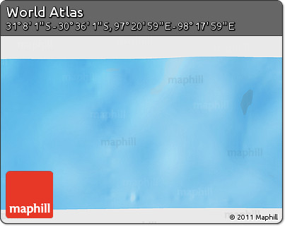 Physical 3D Map of the Area around 30° 52' 1" S, 97° 49' 29" E