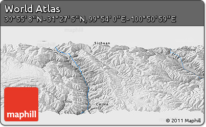 Physical Panoramic Map of the Area around 31° 11' 6" N, 100° 22' 30" E