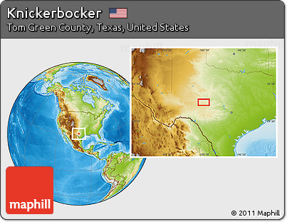 Physical Location Map of Knickerbocker