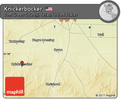 Physical Map of Knickerbocker
