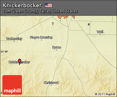 Physical Map of Knickerbocker