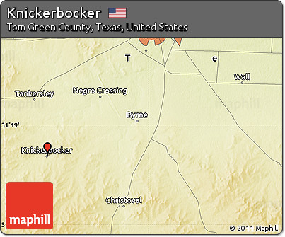 Physical Map of Knickerbocker