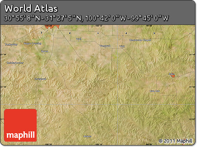 Satellite Map of the Area around 31° 11' 6" N, 100° 13' 29" W