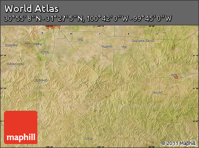 Satellite Map of the Area around 31° 11' 6" N, 100° 13' 29" W