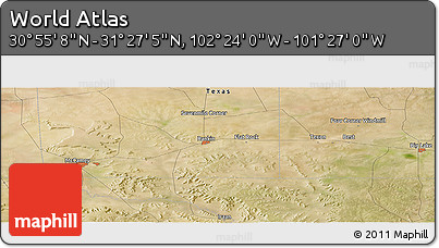 Satellite Panoramic Map of the Area around 31° 11' 6" N, 101° 55' 30" W