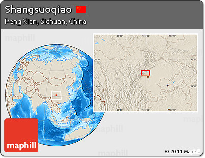 Shaded Relief Location Map of Shangsuoqiao