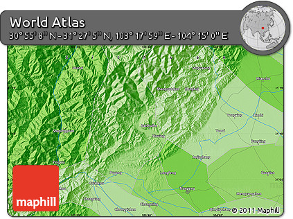 Political Map of the Area around 31° 11' 6" N, 103° 46' 30" E