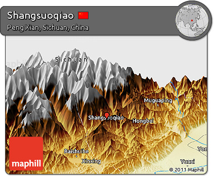 Physical Panoramic Map of Shangsuoqiao