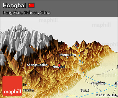 Physical Panoramic Map of Hongbai