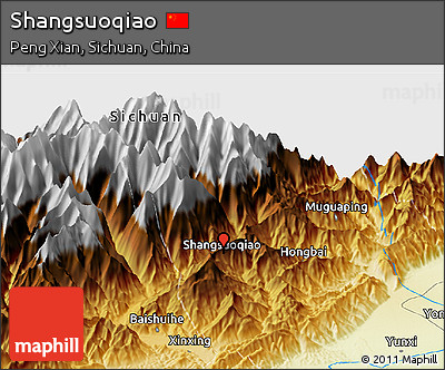 Physical Panoramic Map of Shangsuoqiao