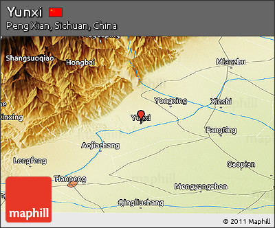 Physical Panoramic Map of Yunxi