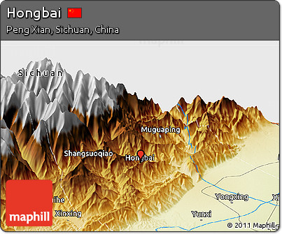 Physical Panoramic Map of Hongbai